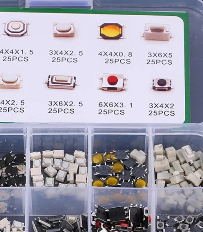 

250Pcs 10 Types Tactile Push Button Switch Car Keys Button Touch Microswitch