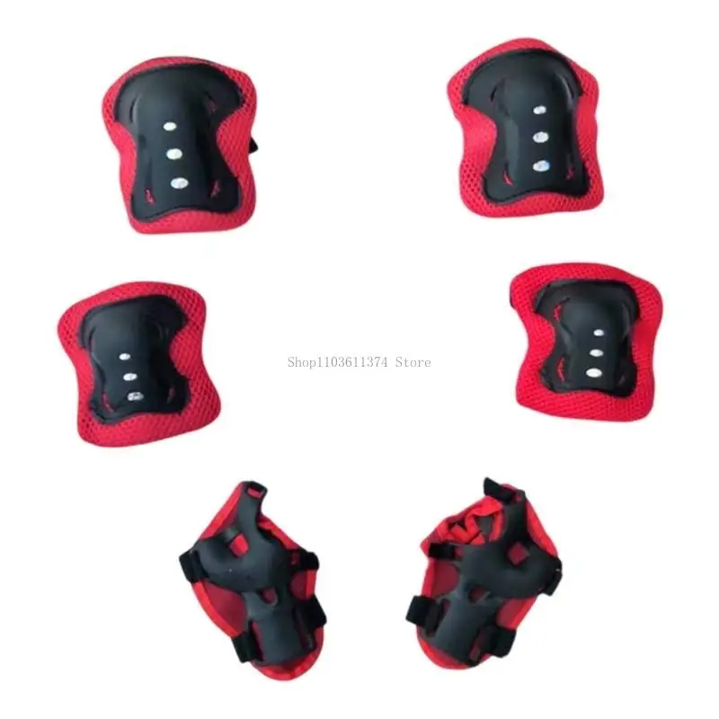 7pcs تشمل المعدات الرياضية للواقعية الواقية للأطفال أطفالًا واقي معصم حارس مرفق الكوع للدراجات البخارية