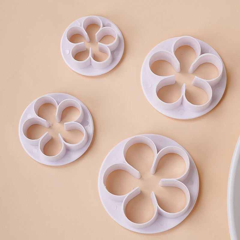 Five-petal Flower Polymer Clay Cutter Set Plum Blossom Rose Plastic Mold DIY Fondant Flower Clay Decorative Flowers Pottery Tool