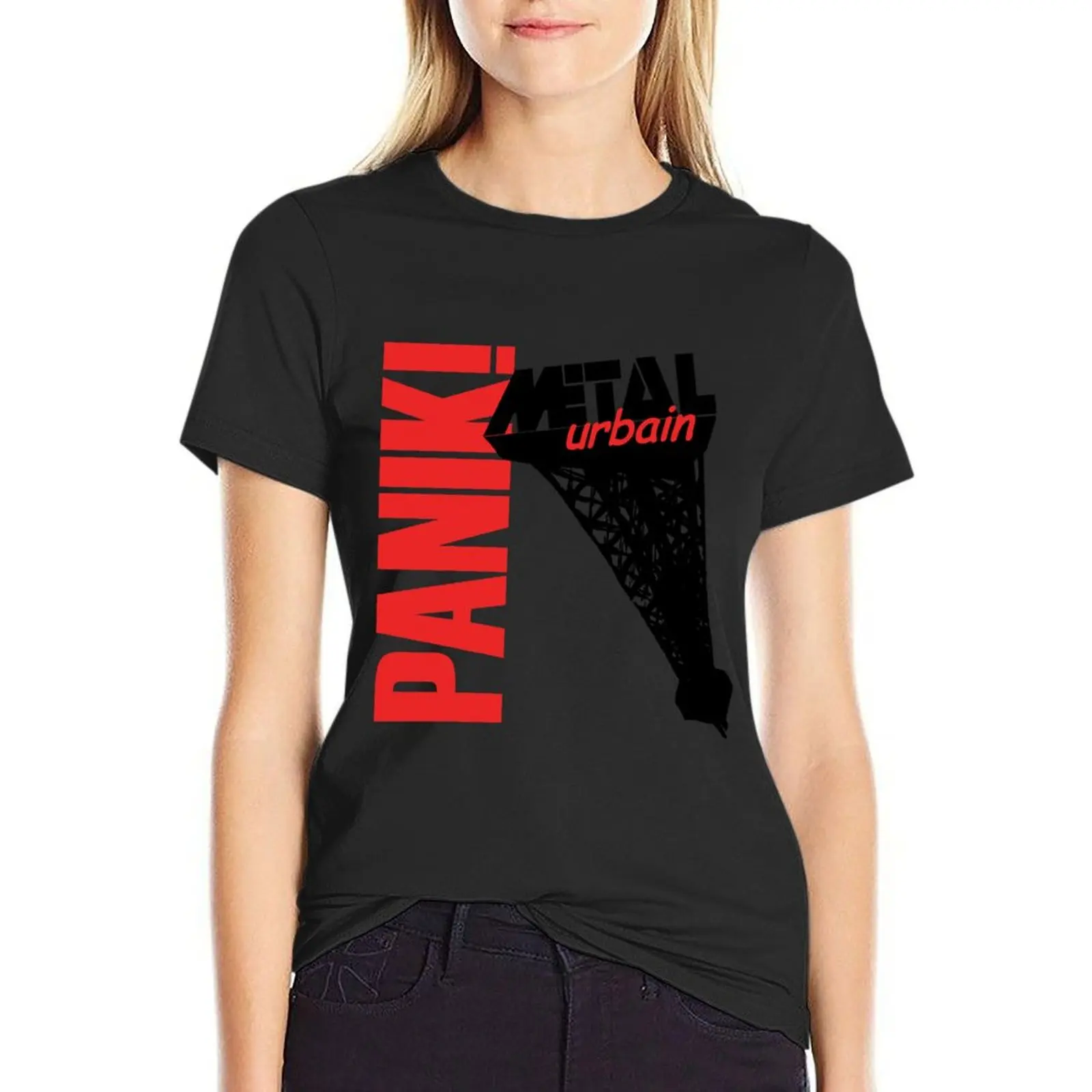 

Metal Urbain Panik T-Shirt tops kawaii clothes plus sizes clothes for Women