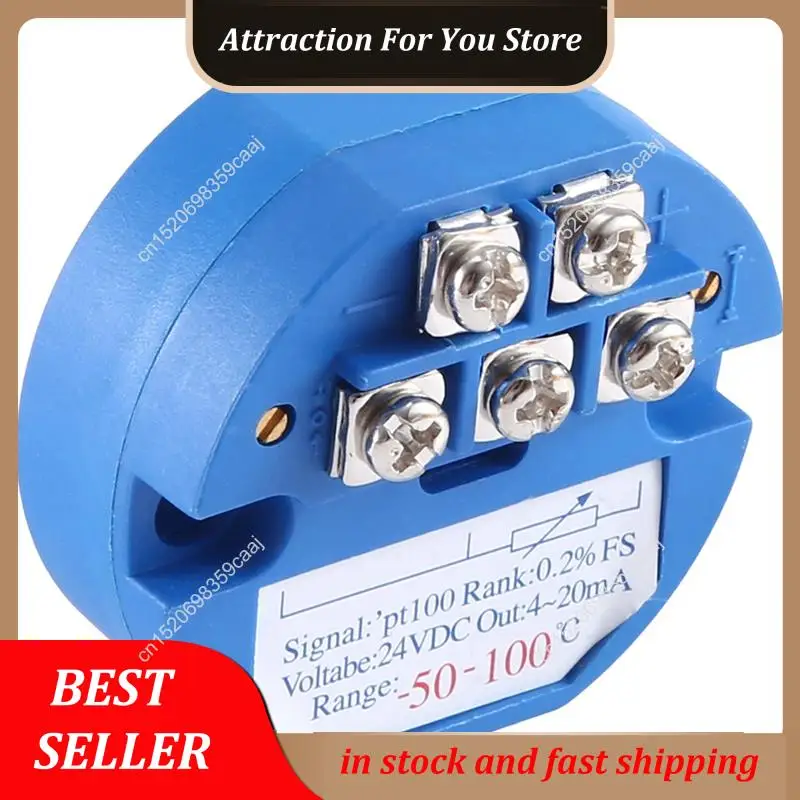 Hot Selling RTD PT100 Temperature Transmitter Module Thermal Resistance -50-100°C DC24V Output 4-20MA Easy Install Easy To Use