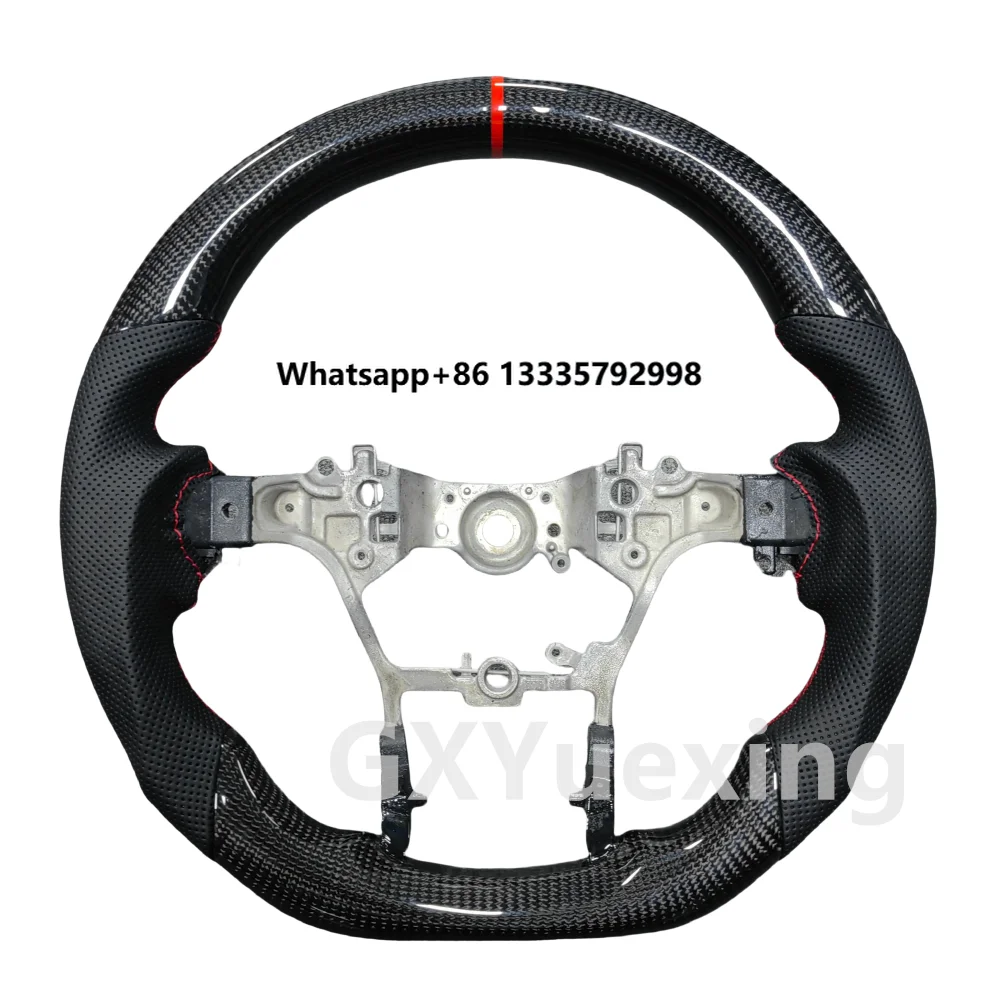 

Sports Design Real Carbon Fibre Steering Wheel Frame Fit for Hilux Fortuner Vigo LC79 with Red Stitching