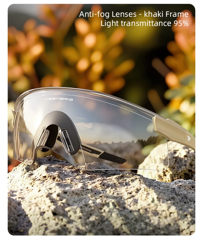 WEST BIKING Fahrrad-Sonnenbrille Photochromatisch Beschlagfrei UV400 TR90-Rahmen Aero-Beak-Design für Herren Damen Rennrad Mountainbike Eyewear – Detail 15