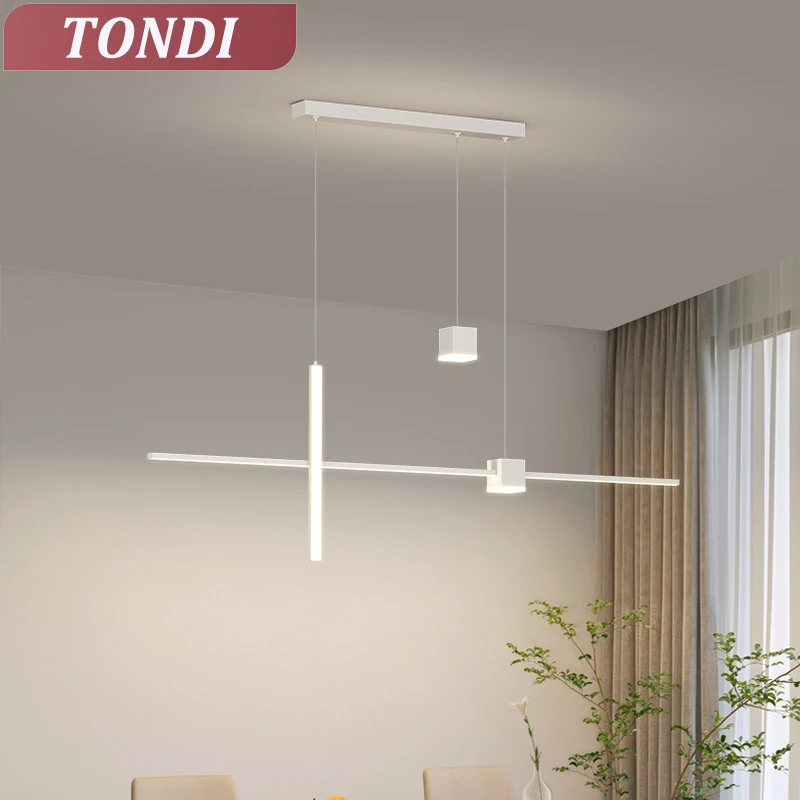 Neue LED-Pendelleuchte für Wohnzimmer, Esszimmer, Küche, Büro, Zuhause, Deckendekoration, moderner weißer Kronleuchter, Innenbeleuchtung