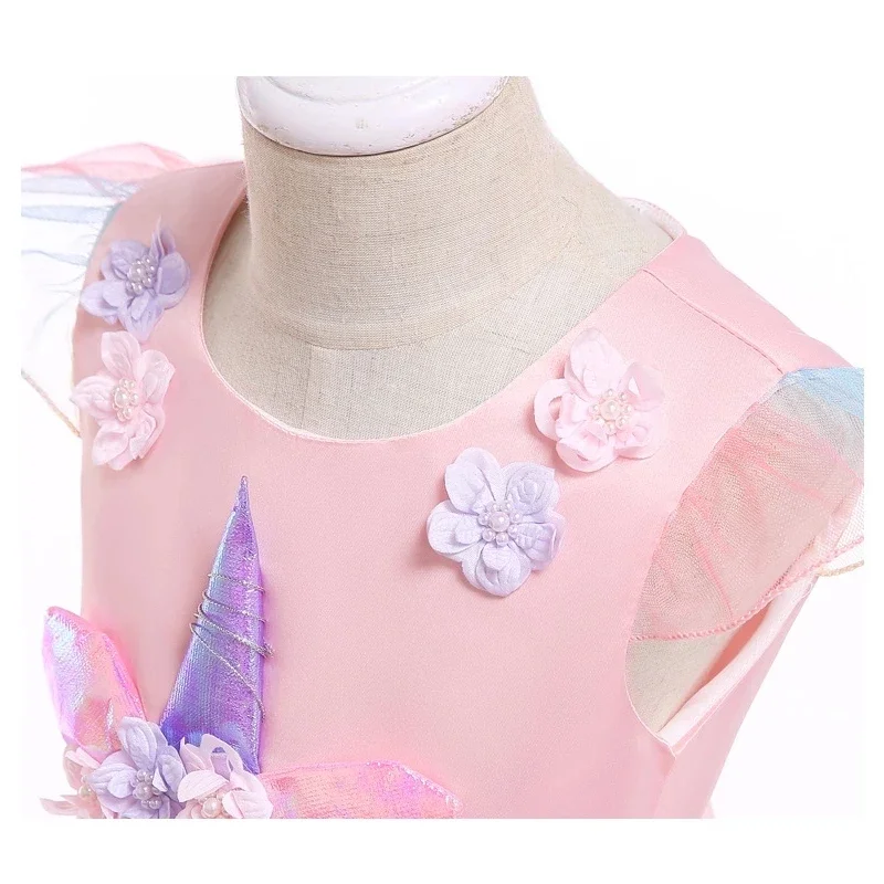Baby Girls Unicorn Tutu Dress Pastel Rainbow Princess Girls Birthday Party Dress Children Kids Halloween Unicorn Perform Costume image 4