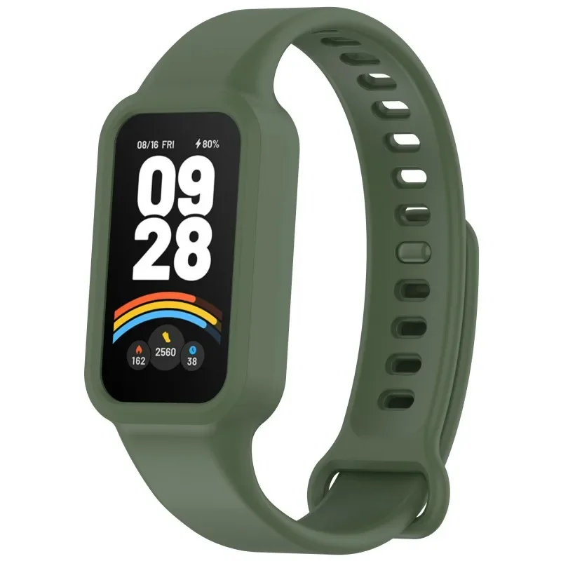 Silikonarmband+Hülle für Xiaomi Smart Band 9 Active Strap Smartwatch-Zubehör Armband für Redmi Band 3 Armband Uhrenhülle – Detail 18