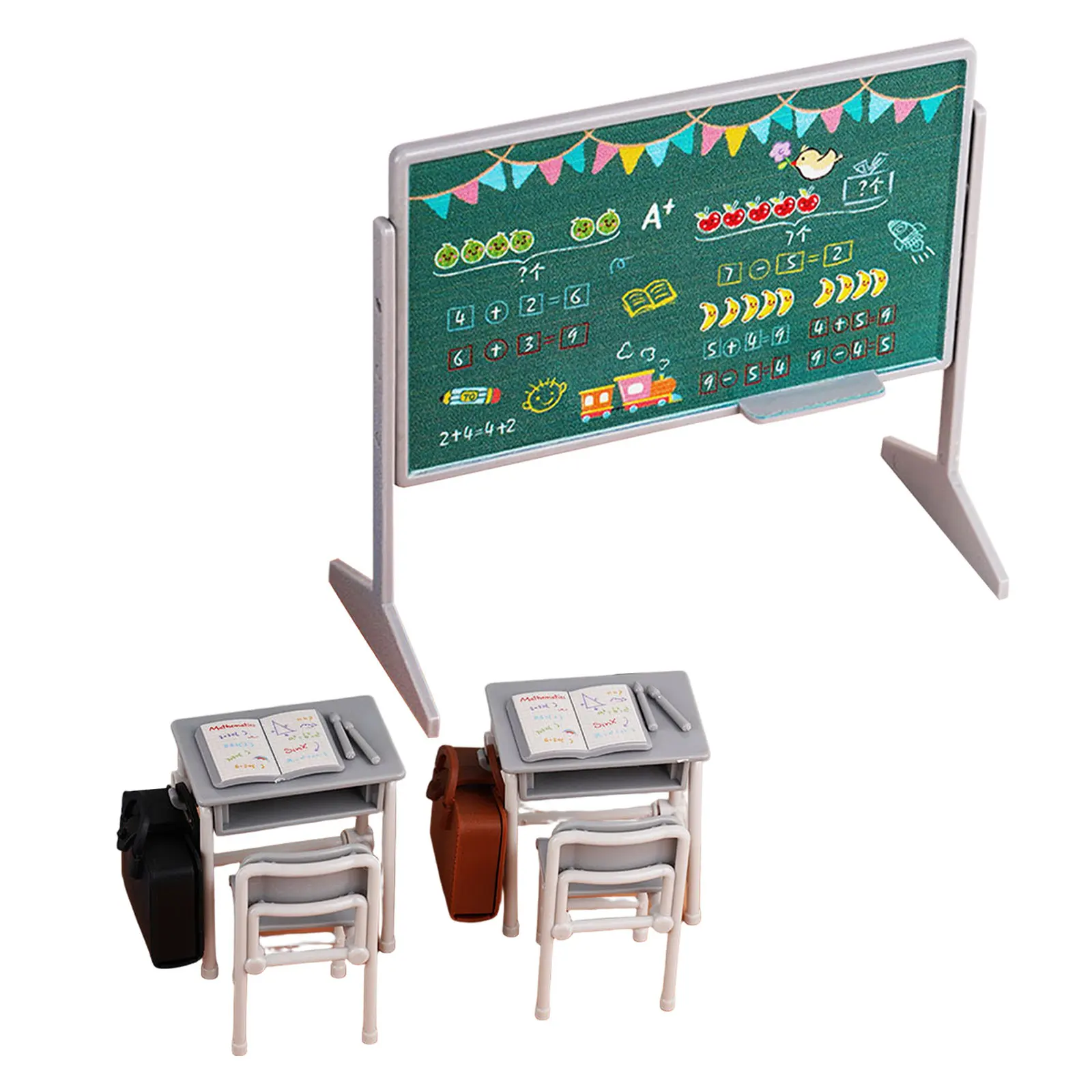 

Набор миниатюрной мебели для кукольного домика: школьная парта и стул, реалистичные аксессуары для декора класса, модель игрушки