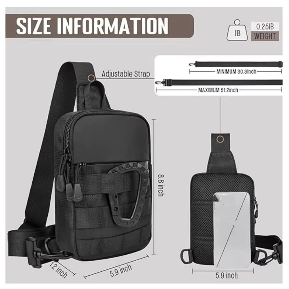 Adjustable Sports Vest Bag Water Resistant Multi-functional Multi-functional Chest Bag Lightweight Oxford Cloth