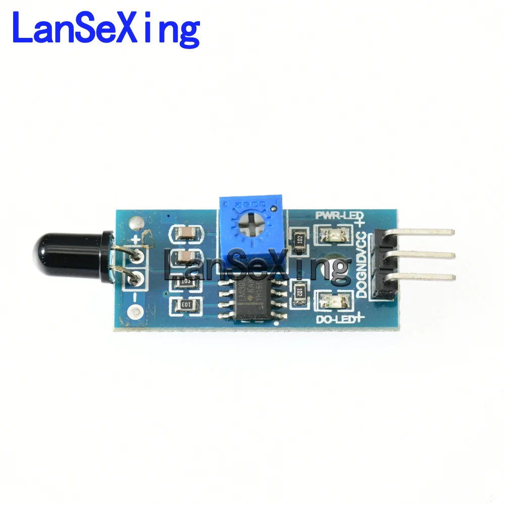 Blue board flame sensor module, fire source detection module, infrared receiving module, 3-wire system, 4-wire system