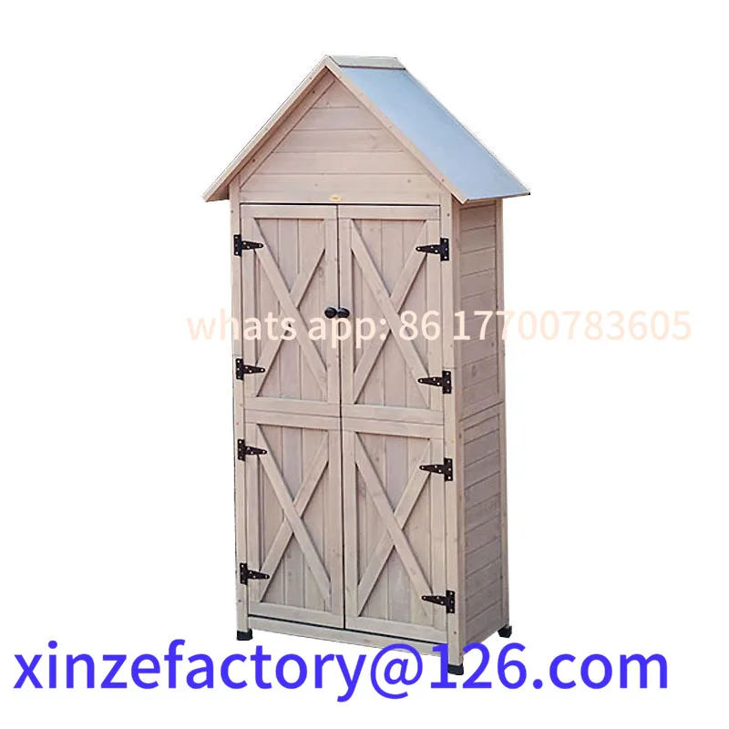 

Customizable Outdoor solid wood locker courtyard garden sundries storage wooden box waterproof sunscreen tool room