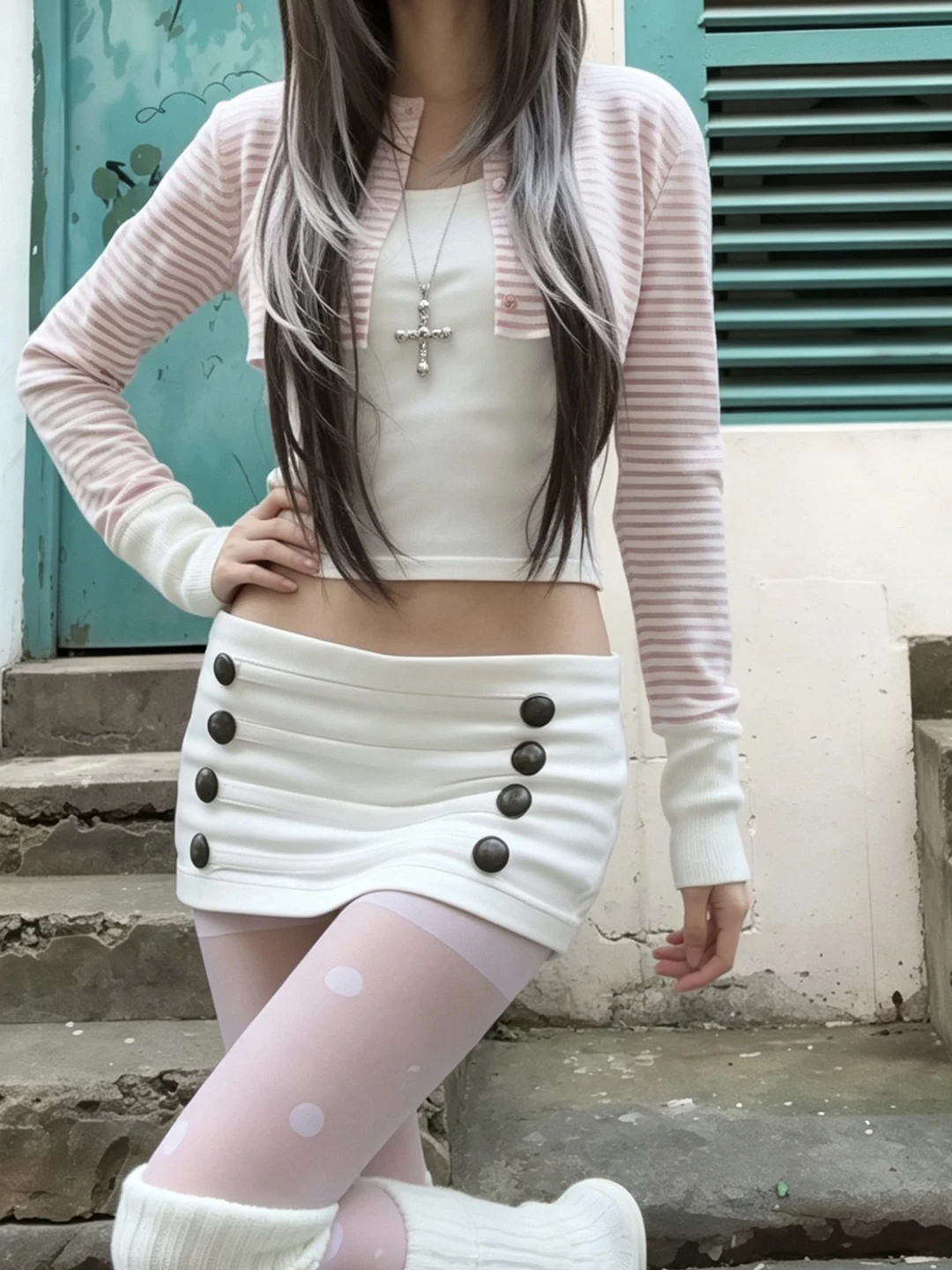 Street Style Pure Color Button Half Skirt for Women Punk A-Line Standard Fit Summer Collection Versatile Slimming Trendy