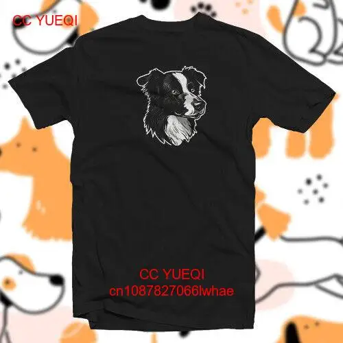 Border Collie #3 COTTON T-SHIRT Dog Canine K9 Puppy Art Fur Baby Family