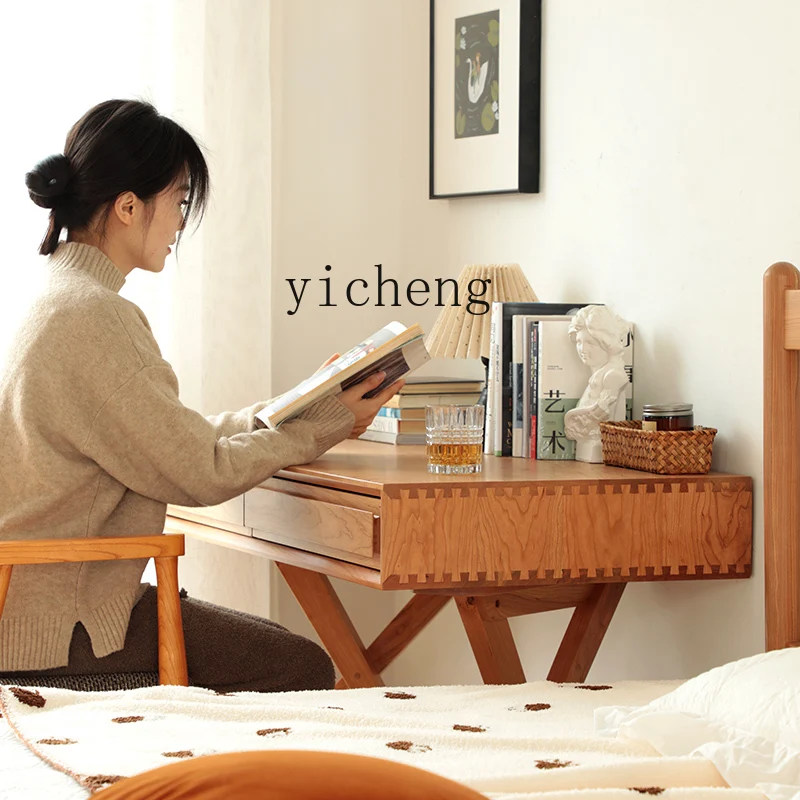 YFY desk Solid wood desk Simple student home cherry wood writing desk