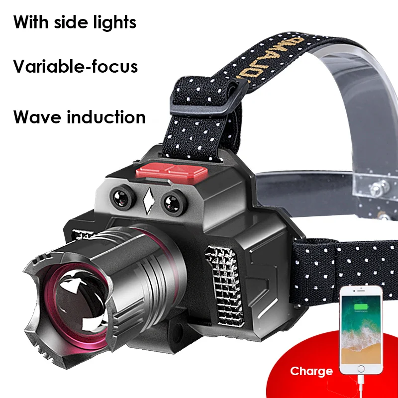 

FISHING LED Head Flashlight USB Rechargeable Rotatable Zoom