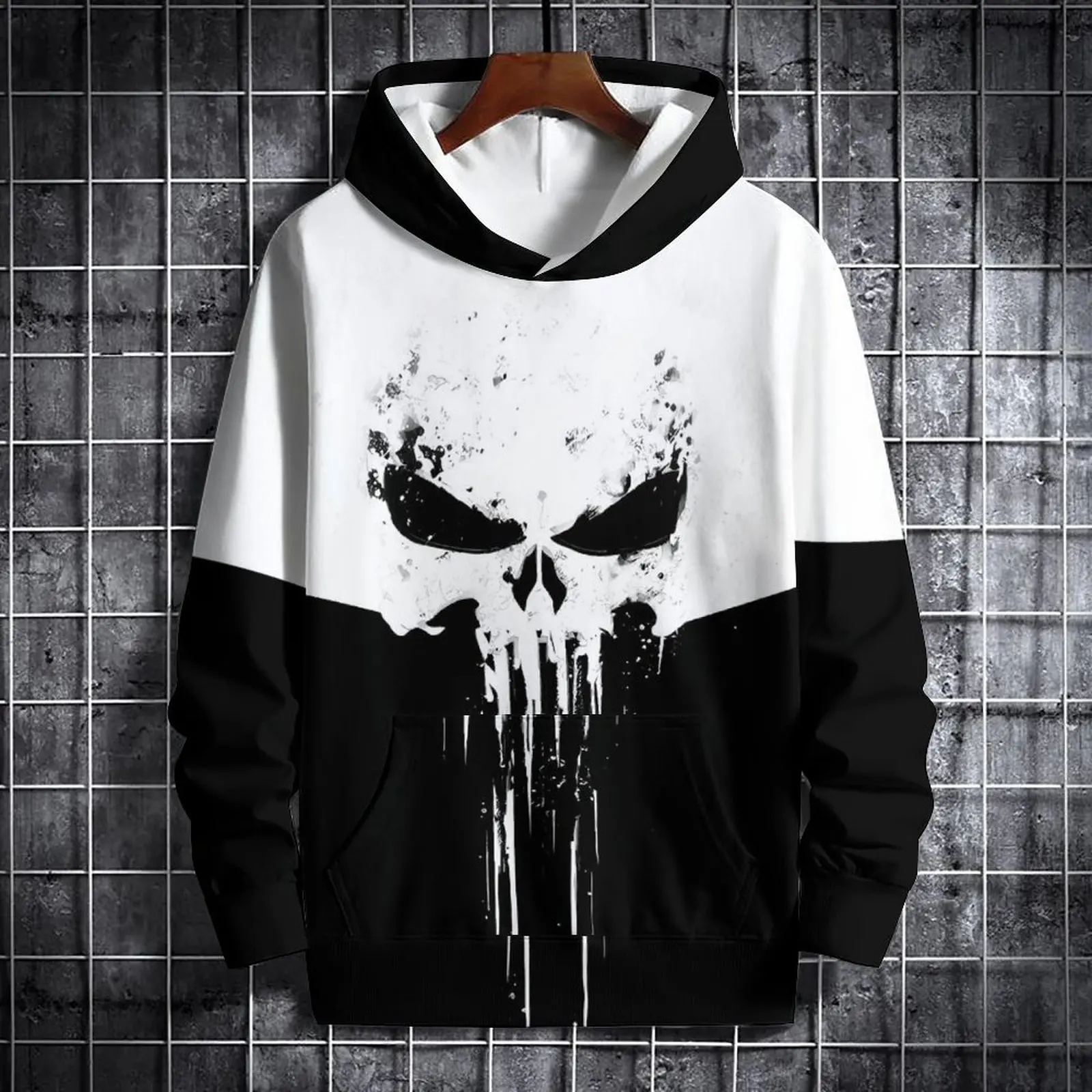 Skull 3D Printing Unisex Fashion Causal Nylon Hooded Sweatshirts Popular Hoodie Loose Pullover Long Sleeve Shirt Cool Hoodie