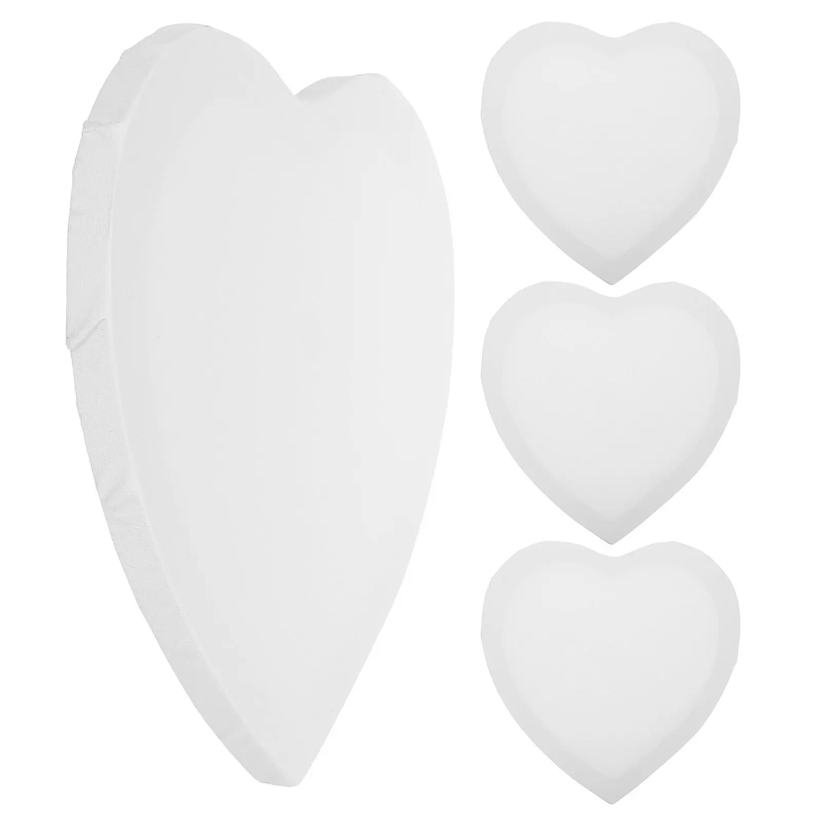 4Pcs Heart Shaped Canvas Panel Cotton Painting Board Stretched Blank Art Board Panels Wood Frame for Oil Acrylic Watercolor