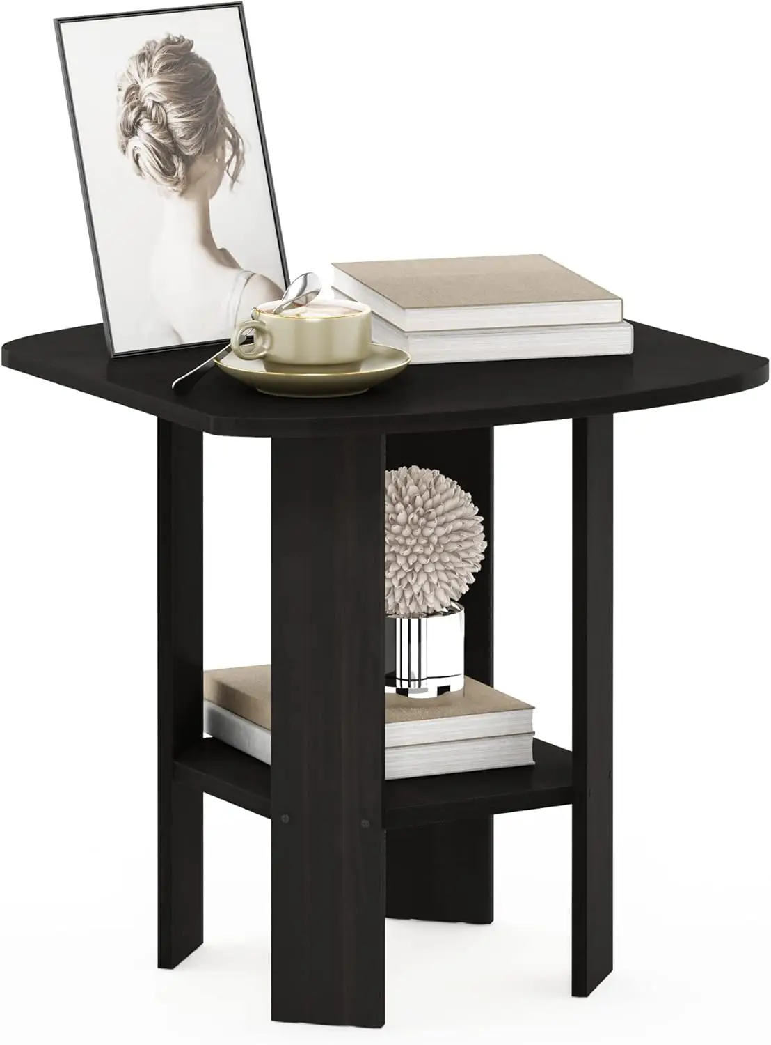 

SIMPLE DESIGN Side Table, 2-Tier Modern End Table with Soft Edges, Open Shelves Night Stand, Bedside Table, for Living Room,