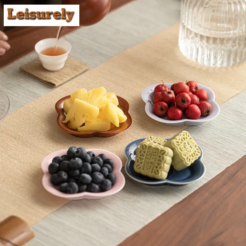 

Bright Moon Ruyi Fruit Dishes Handmade Pastry Plate Refreshment Fruit Plate Cake Display Stand Serving Tray Tea Services Gift