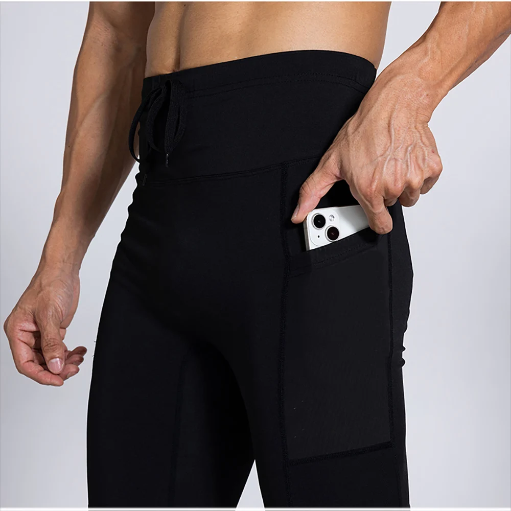 Running Sportswear Men's Sports Lycra Running Man Tights Trousers Leggings Pants Gym Fitness Shorts Male Marathon