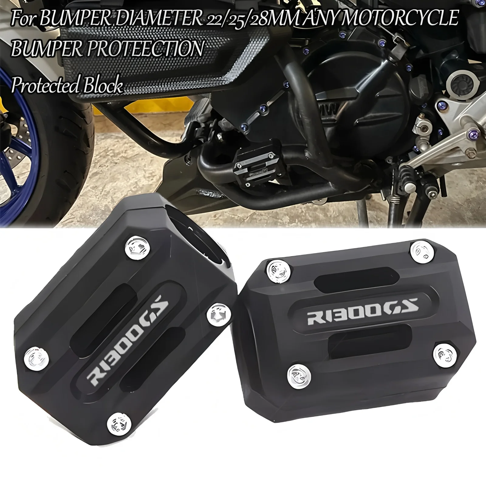 

For BMW R1300GS R 1300 GS ADVENTURE Motorcycle Accessories Engine Guard Bumper Crash Bar Protector Block R 1300GS ADV GS 1300