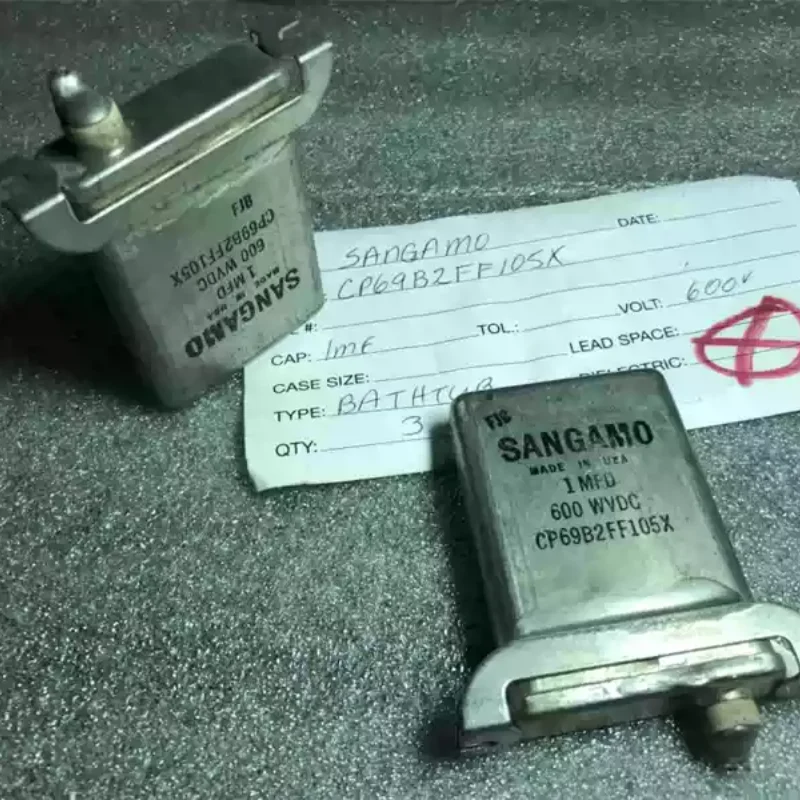 Antique American SANGAMO Sam 1UF600V Copper Shell Gallbladder Machine Fever Coupled Oil Immersed Capacitor