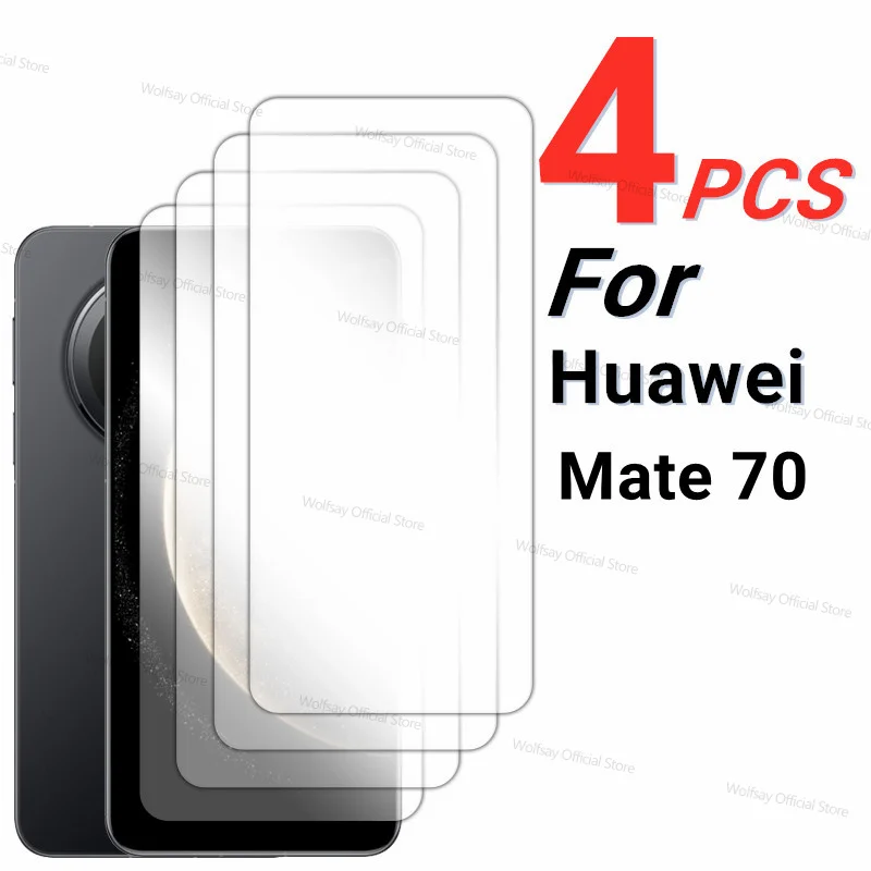 2/4PCS Screen Protector For Huawei Mate 70 Tempered Glass Huawei Mate 70 Full Glue Cover Protective Phone Glass Huawei Mate 70