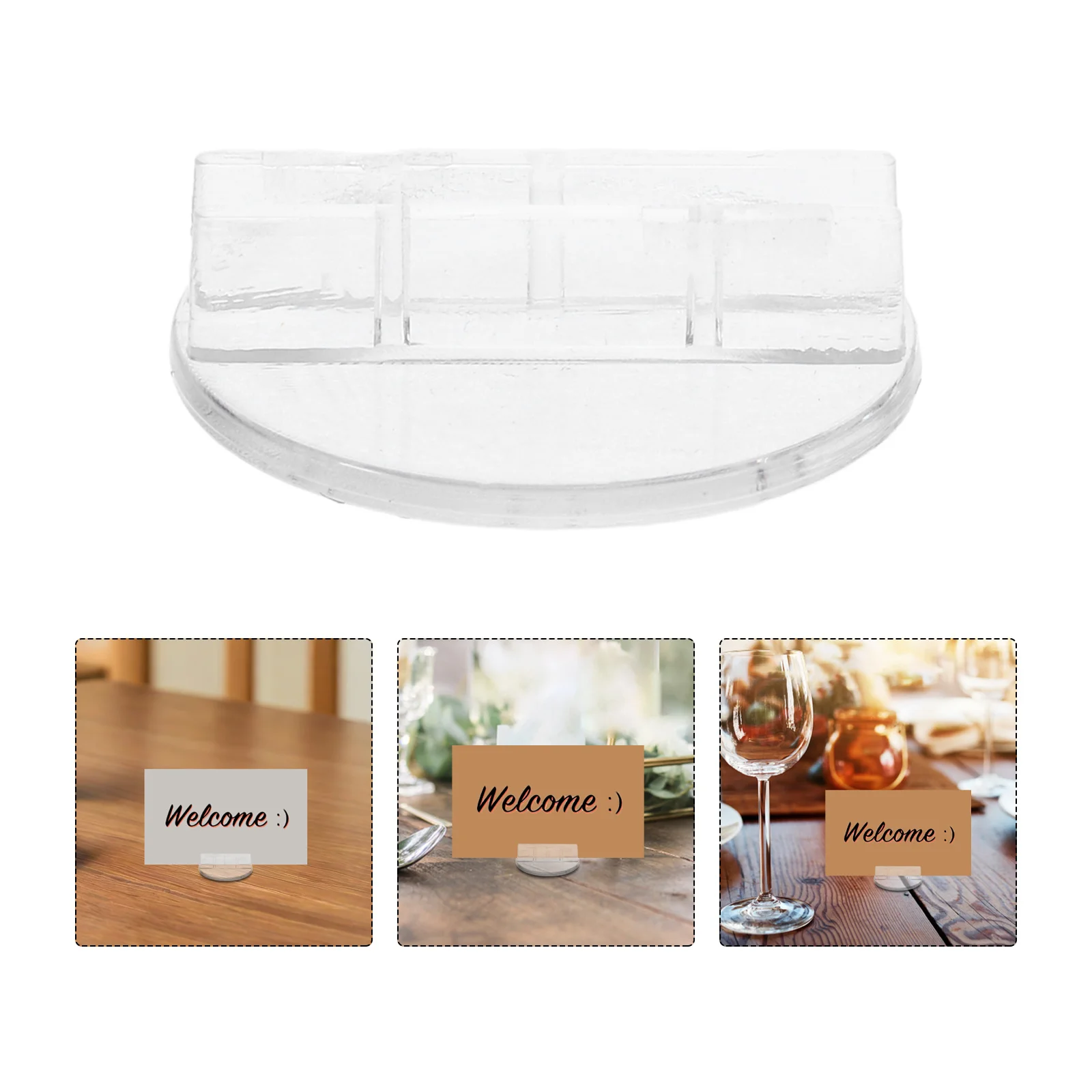 

100Pcs Compact Clear Card Holder Business Name Tags Small Signs Table Number Display Stand Easy Clean Table Card Holder