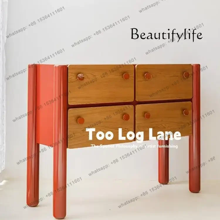 

Modern color matching side cabinet, living room solid wood storage, dining side cabinet, bedroom storage, drawer cabinet