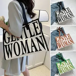 Large Capacity Canvas Bag Portable Cotton Single Shoulder Bag Tote Bags Gentle Women