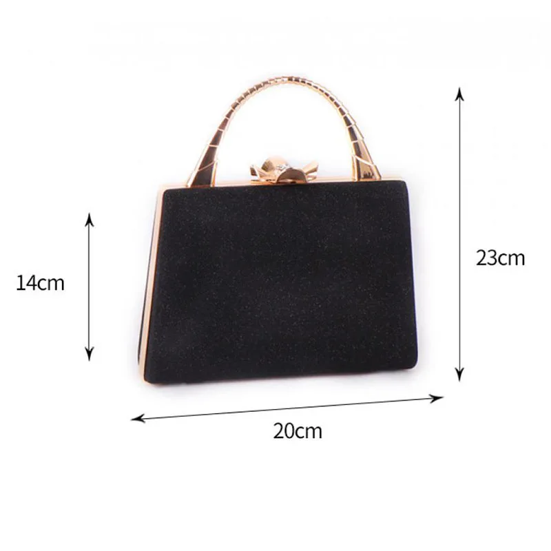 Women Glitter Matte PU Leather Clutch Evening Bag Ladylike Timeless Top-Handle Shape Clutch With Rhinestone Daisy Clasp Purse