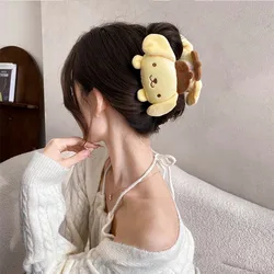 Sanrioed Minisoed Animation Peripheral Large Plush Clip Ins Girl Heart Kawaii Wash Makeup Daily Hairpin Jewelry Holiday Gifts