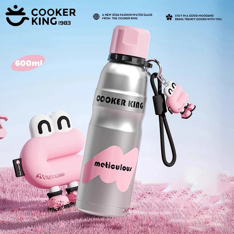 

COOKER KING Изолированная бутылка с соломой Термос из нержавеющей стали для девочек-студентов Герметичная термос для хранения холодной и горячей чашки