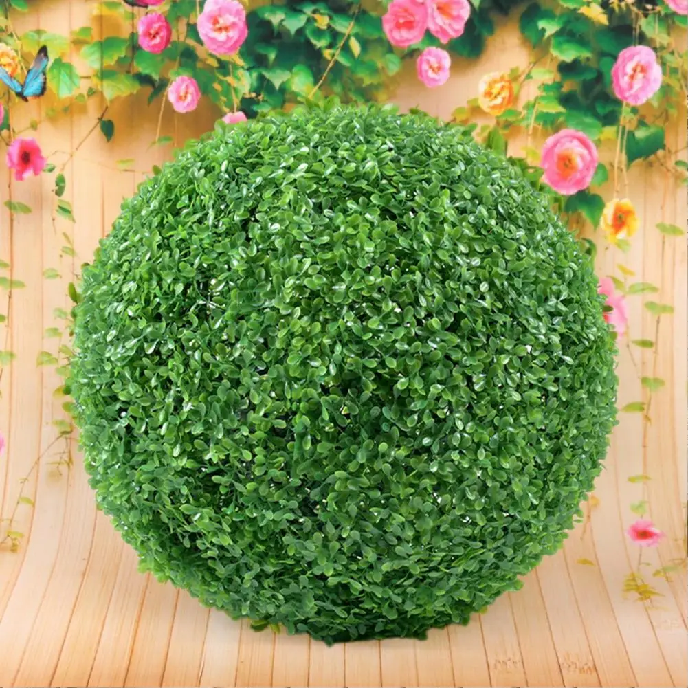 Plastic Plant Decoration Realistic Uv Resistant Boxwood Topiary Ball Decor for Outdoor Garden Porch Backyard Faux Green Leaves