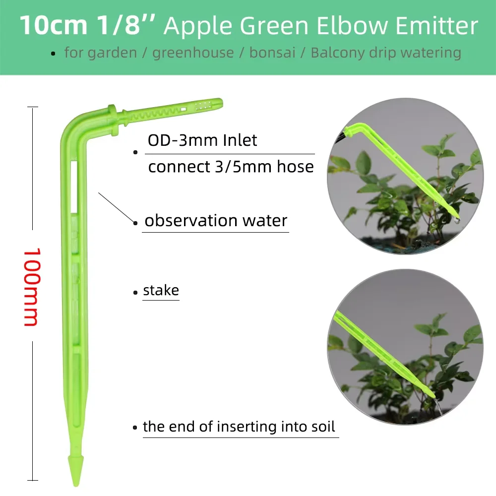 50PCS 1/8in Drip Stakes for 3/5mm Soft Tubing Direct Root Irrigation for Potted Plants Nursery Garden Greenhouse