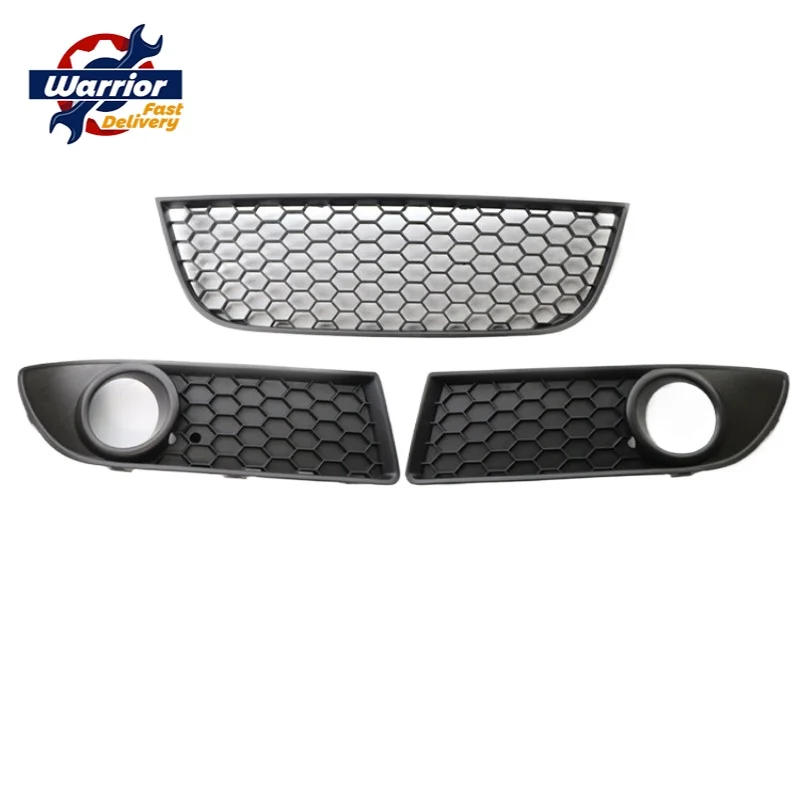 Auto Fog Lamp Cover Grille Fog Lamp Frame Lower Center Grille Lower Mesh Fog Lamp Frame for Volkswagen POLO Polo GTI 2005-2009