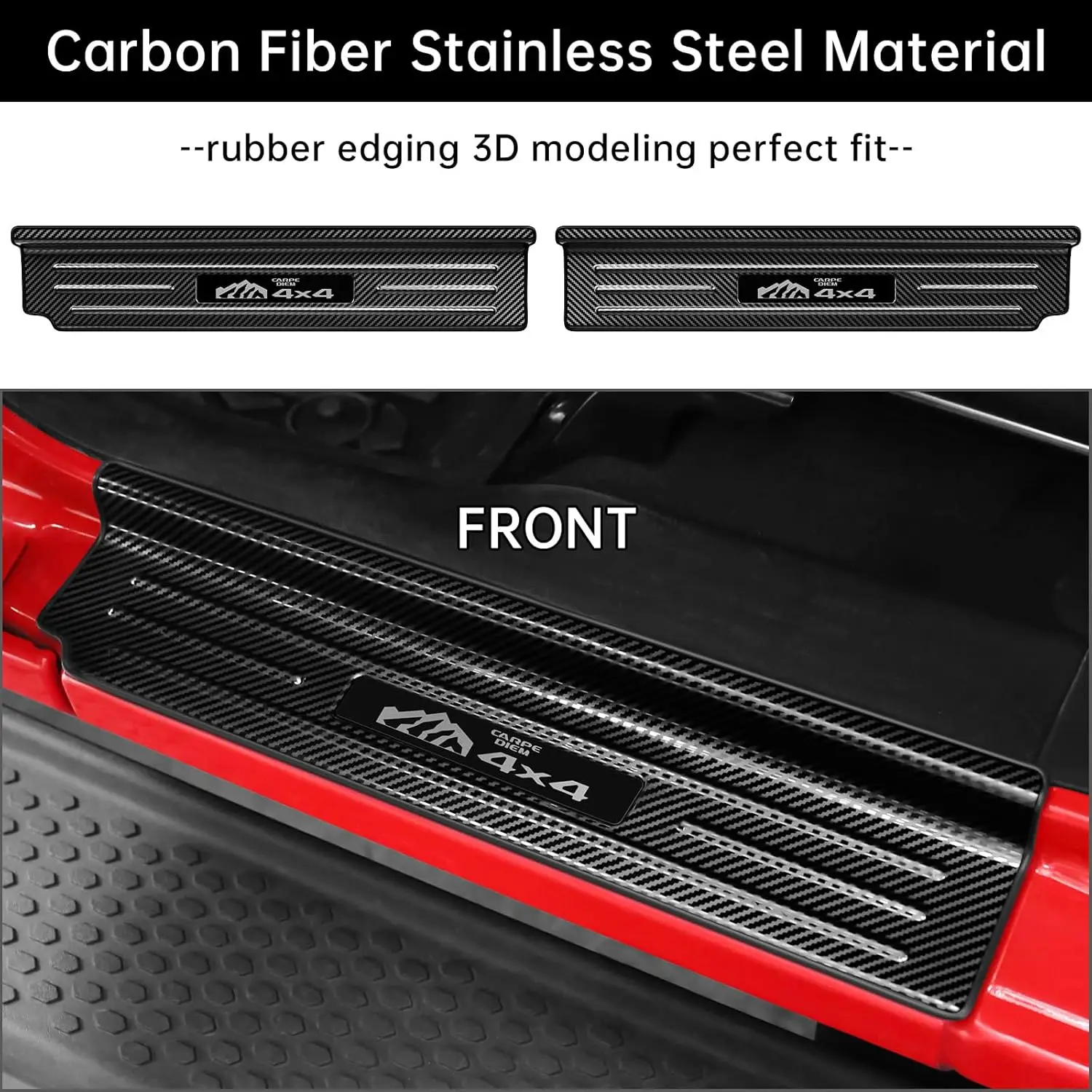 2PCS Door Sill Guards for Jeep Wrangler 2018-2025 JL JLU & 2020-2025 Gladiator JT Accessories, Stainless Steel Door Sill Protect