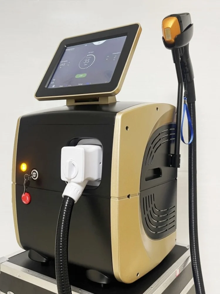 2025 مزيل الشعر بالليزر الاحترافي من التيتانيوم الجليدي 4 الطول الموجي لصالون إزالة الشعر الدائم غير المؤلم العناية بالبشرة الجمالية