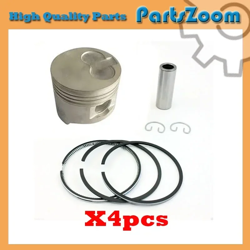 New 4 Sets STD Piston Kit With Ring 13101-54100 Fit For Toyota 3L Engine 96MM