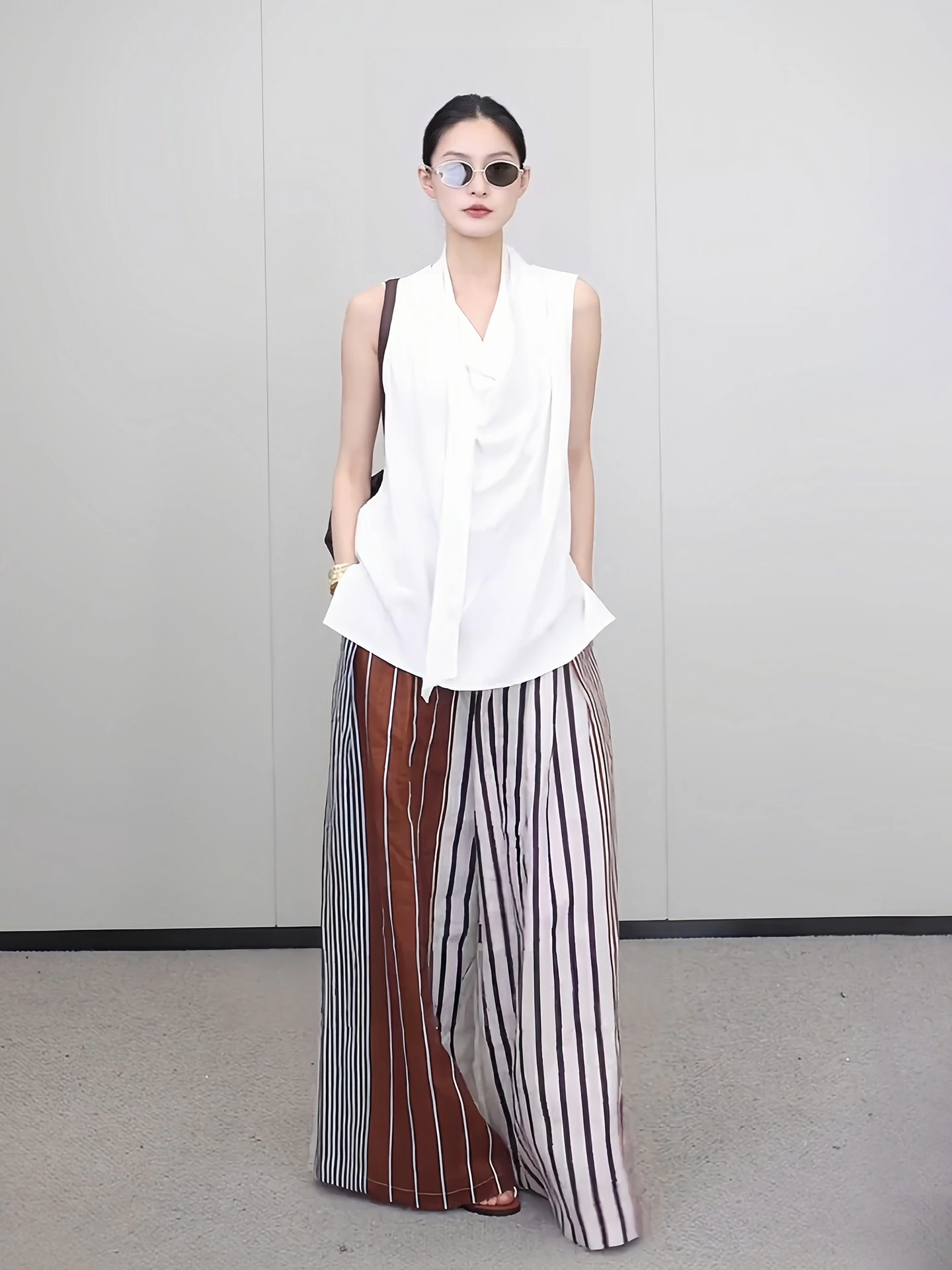 

Летний асимметричный топ-жилет Jieji Zhang для женщин, однотонный, свободного кроя, для повседневной носки