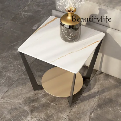 

Modern simple living room rock slab hotel apartment creative double storage office square coffee table