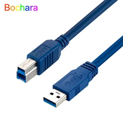 Bochara USB 3.0 Printer Cable Type A to Type B Male Foil+Braided Shielded 30cm 50cm 100cm 1.5m 3m 5m