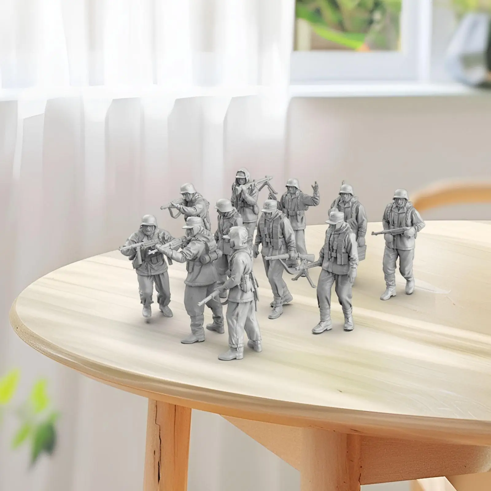 

11 Pieces 1/64 Scale German Soldier Models Crafts Blank for Game Dollhouse Decoration Hobby Miniature Scene Modeling Enthusiast