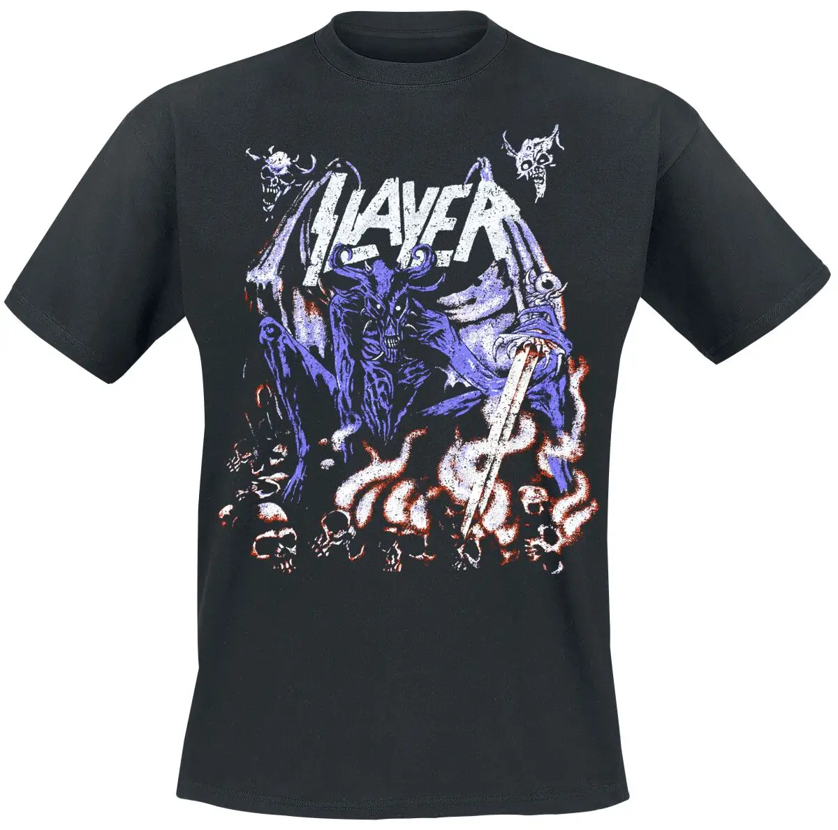 2026 Neon Art Slayer T-Shirt Men Women Vintage Metal Rock Band Graphic Tee 100% Cotton Summer Streetwear Top