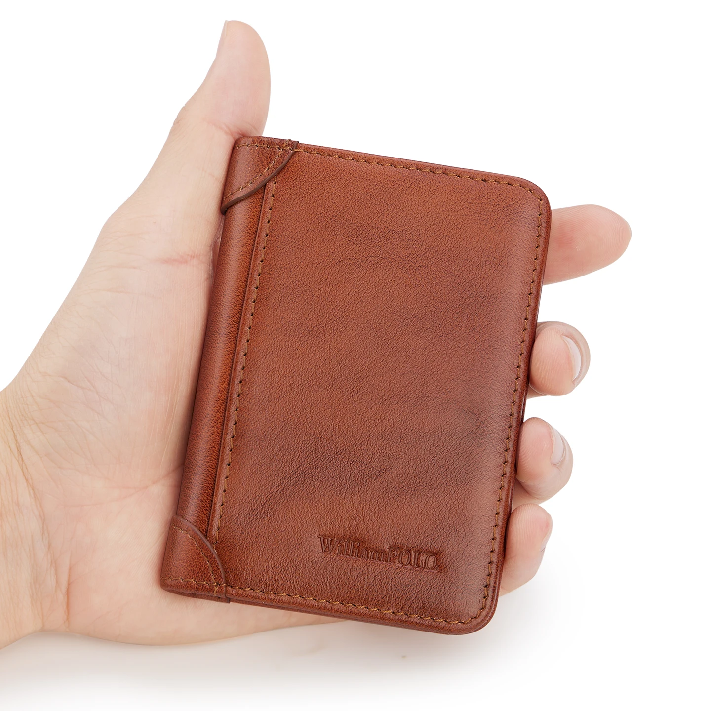 

Leather retro men's card bag, casual mini card holder, fashionable and lightweight card clip