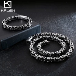 10mm Shiny Byzantine Heterotype Chain Bracelet & Necklace - Stainless Steel 316L - KS113193-BD