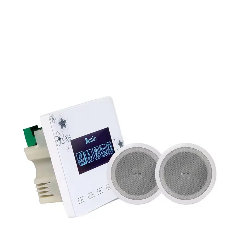 

Oupushi A0+DZ803 2*15W intelligent background music system bluetooth/USB/FM/SD card wall amplifier with two ceiling speaker