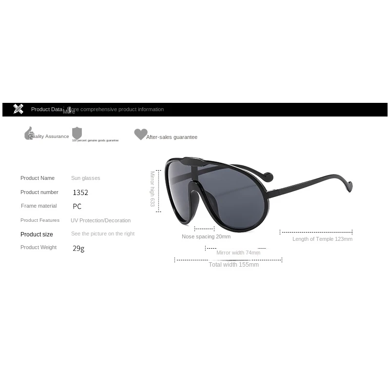 Trend Oversized Pilot Sunglasses Women Luxury Brand Designer Big Frame Cycling Sun Glasses Men Punk One Piece Len Black Yellow