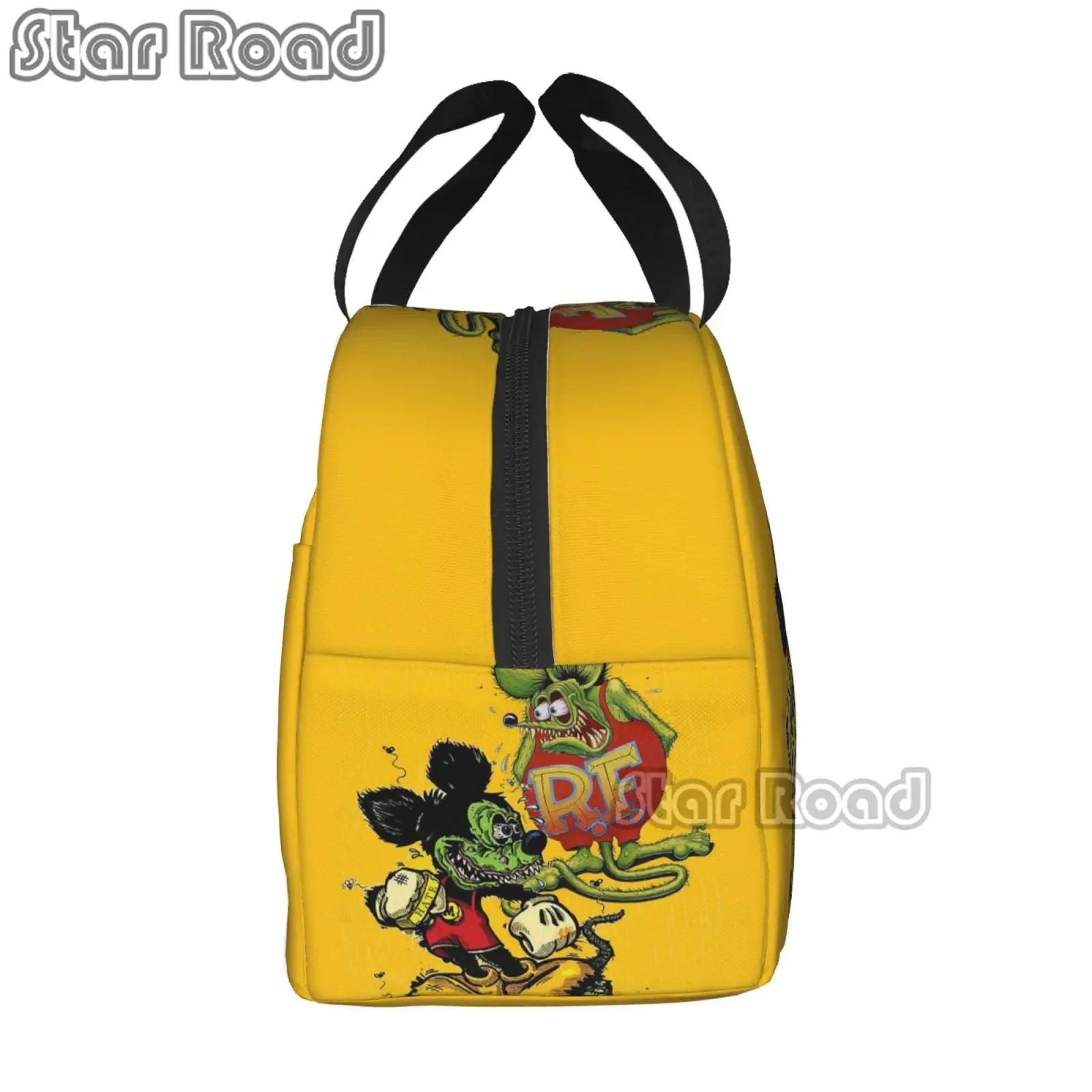 Cartoon Anime Kawaii Rat Fink Lunch Bag Waterproof Insulated Oxford Cooler Bag Thermal Cold Food Picnic Lunch Box for Women Girl