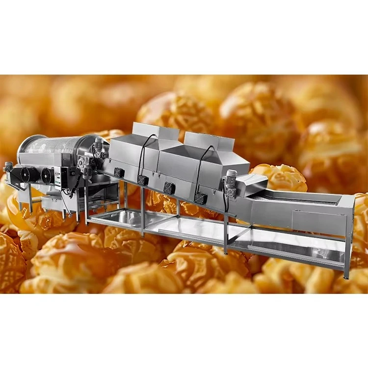 Large Capacity Industrial Gas Popcorn Machine Cheese Caramel Industrial Commercial Popcorn Production Line