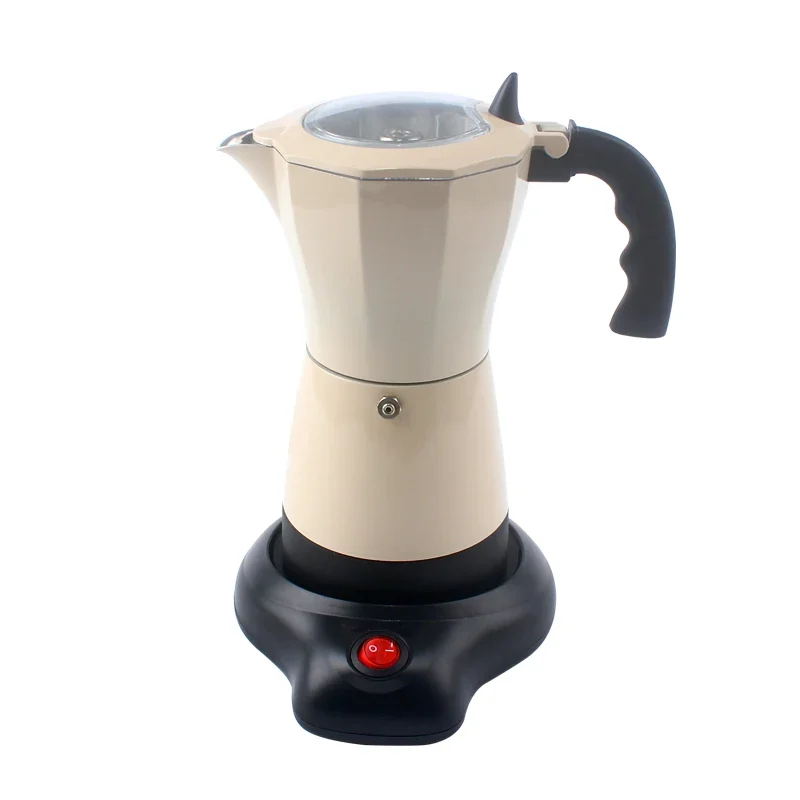 Electric Moka Maker 300ml Multi-function Espresso Italian Coffee Machine Home Office Aluminum Coffee Percolators Pot EU